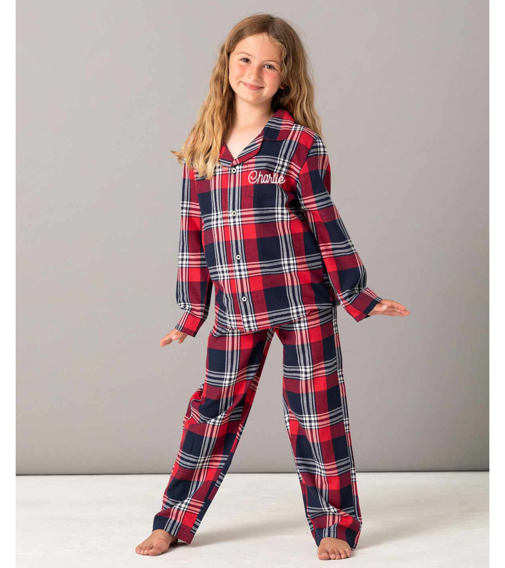 Pyjama personnalisé enfant fille et garçon en tartan