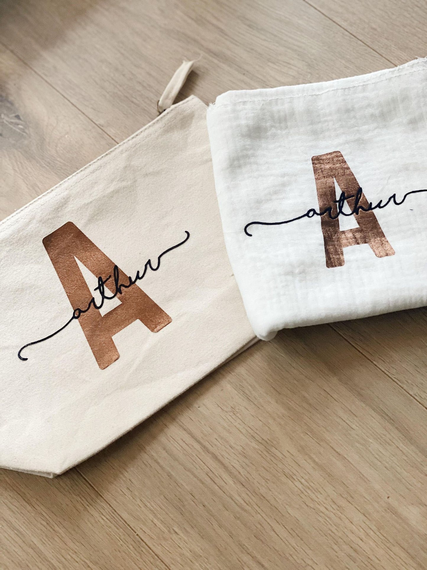 Duo signature pochette et lange personnalisés